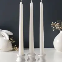 Набор свечей античных 25 см, 3 шт., 58 г, 7 ч, белый
