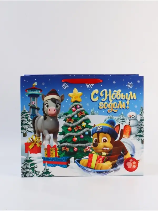 Пакет подарочный «С Новым годом!», Щенячий патруль,  XL 40 × 49 × 19 см