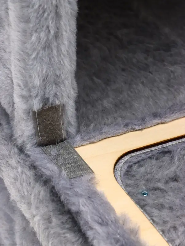 Домик для кошек с когтеточкой, 33&times;40&times;103 см, квадратный, ковролин, серый