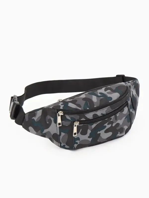 Сумка поясная Стиль, 34*6*12 см, отд на молнии, н/карман, серый