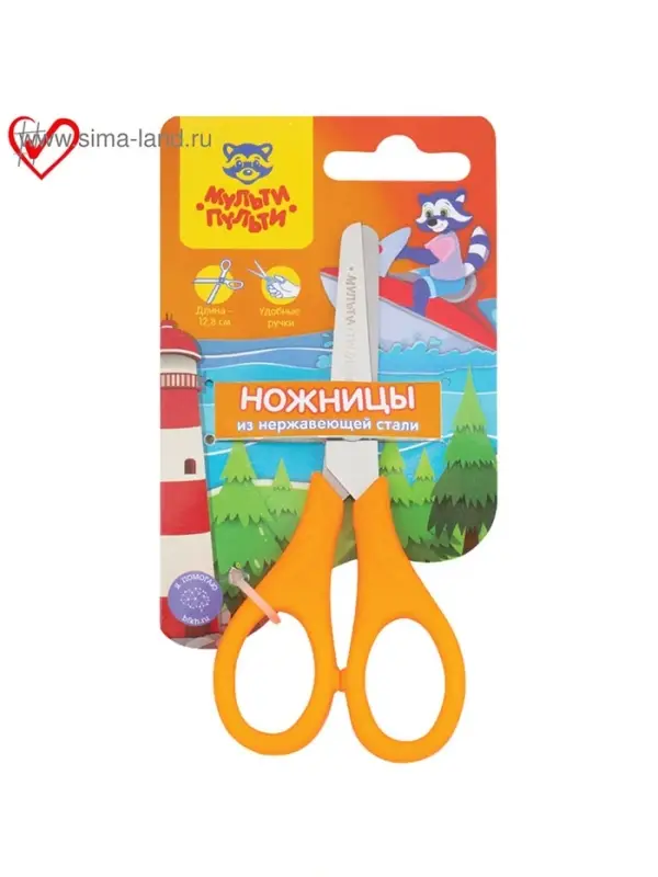 Ножницы 12 см детские Мульти-Пульти &laquo;Приключения Енота&raquo;, МИКС, европодвес