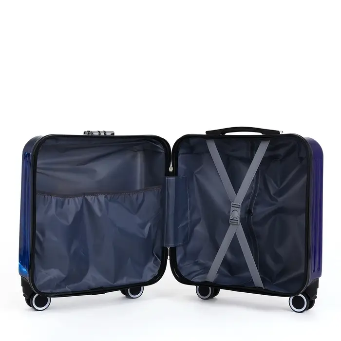 Чемодан детский на колёсах 41 л (S), на молнии, с кодовым замком, 4 колеса, синий