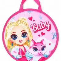 Ледянка BABY Snow Cat, d=35 см, толщина 1 см, с ручкой, розовая