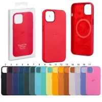 Чехол iPh 13 Pro Leather Case (MagSafe) с лого