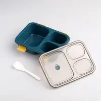 Ланч - бокс в школу TAKE IT EASY, с ложкой, 850 мл, 20.5&times;15&times;6.5 см, пластик, зелёный