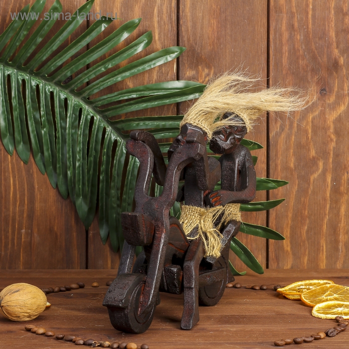 Сувенир дерево Сувенир дерево "Аборигены на мотоцикле" 16х8х15 см