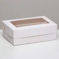 Коробка для макарун, с ложементом, белая 16.5×10.5×5.5 см