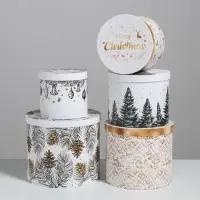 Набор подарочных коробок 5 в 1 &laquo;Белое золото&raquo;, 13&times;14‒19.5&times;22 см, Новый год