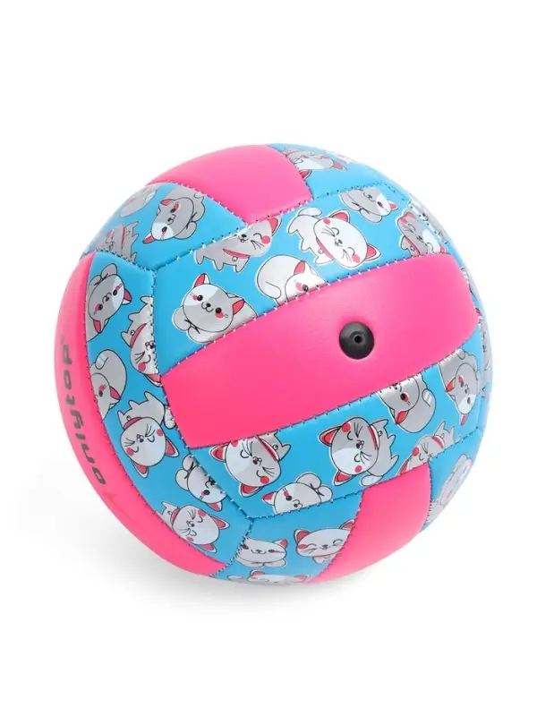 Волейбольный мяч ONLYTOP &laquo;Кошечка&raquo;, машинная сшивка, 18 панелей, р. 2, PVC