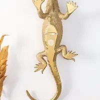 Панно интерьерное полистоун "Ящерица шипохвост" золото 38,7х16,9х9,5 см