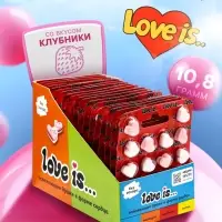 Освежающие конфеты Love is, со вкусом клубники в блистере, 10.8 г