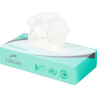 Салфетки косметические Luscan 3сл 80шт/уп белые
