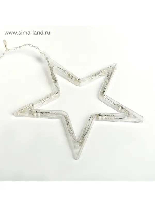 Гирлянда &laquo;Бахрома&raquo; 2.4&times;0.9 м с насадками &laquo;Звёзды&raquo;, IP20, прозрачная нить, 138 LED, свечение тёплое белое, 8 режимов, 220 В