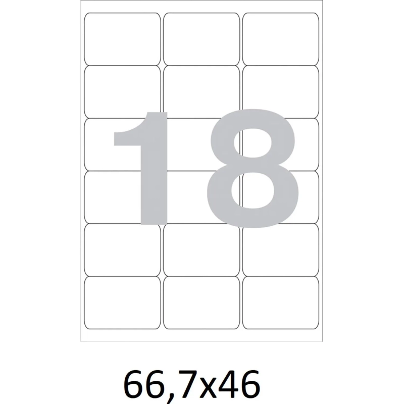 Этикетки самоклеящиеся  66,7х46 мм/18 шт. на лист А4  50листов