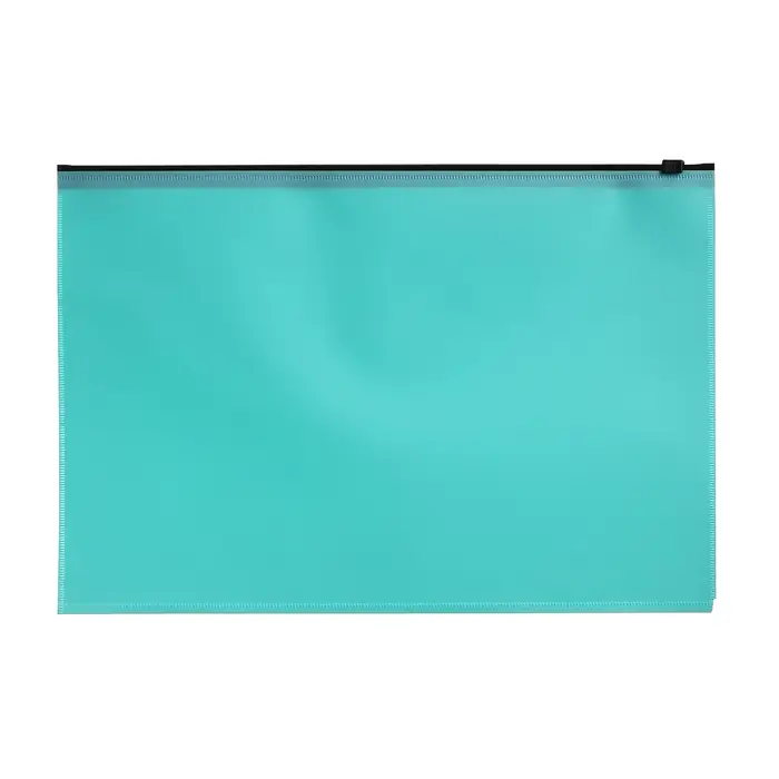 Папка-конверт на ZIP-молнии A4, 180 мкм, Calligrata Pastel, полупрозрачная, чёрная молния, бирюзовая Папка-конверт на ZIP-молнии A4, 180 мкм, Calligrata Pastel, полупрозрачная, чёрная молния, бирюзовая