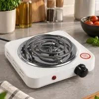 Плитка электрическая LHP-001, 1 конфорка, 1000 Вт, нагреватель спираль, белая