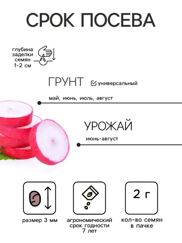 Семена Редис "Меркадо" 2 г
