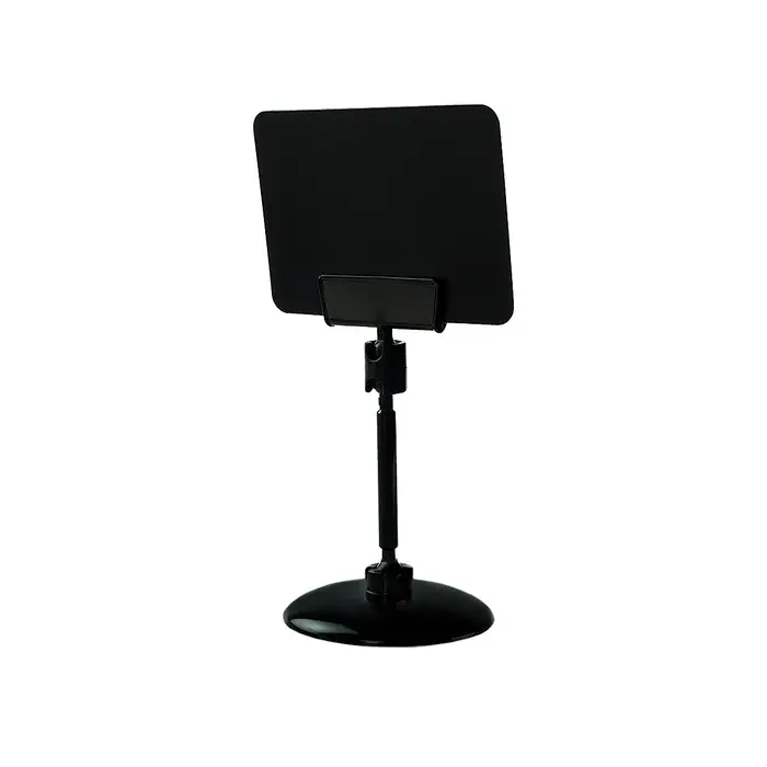 Ценникодержатель на круглой подставке, пластик, ножка 5 см, 5×5×9 см, цвет чёрный