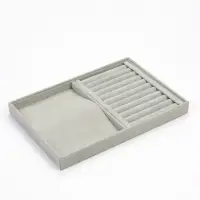 Подставка универсальная QF, 10 крючков и 11 полос для колец, 35&times;24&times;3 см, серая