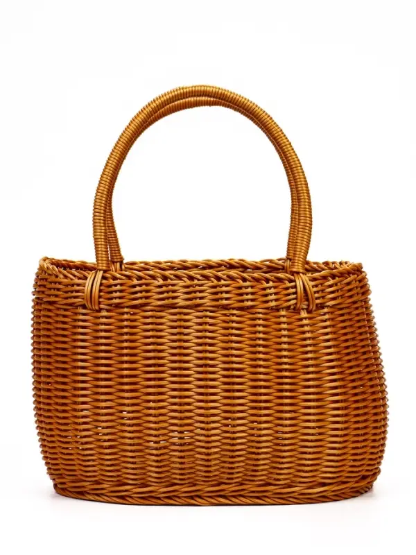 Корзина пластик 32 х 25 х 21 см, ручка17 см коричневый