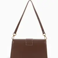 Сумка женская мессенджер TEXTURA на клапане, 26&times;8.5&times;14 см, коричневая