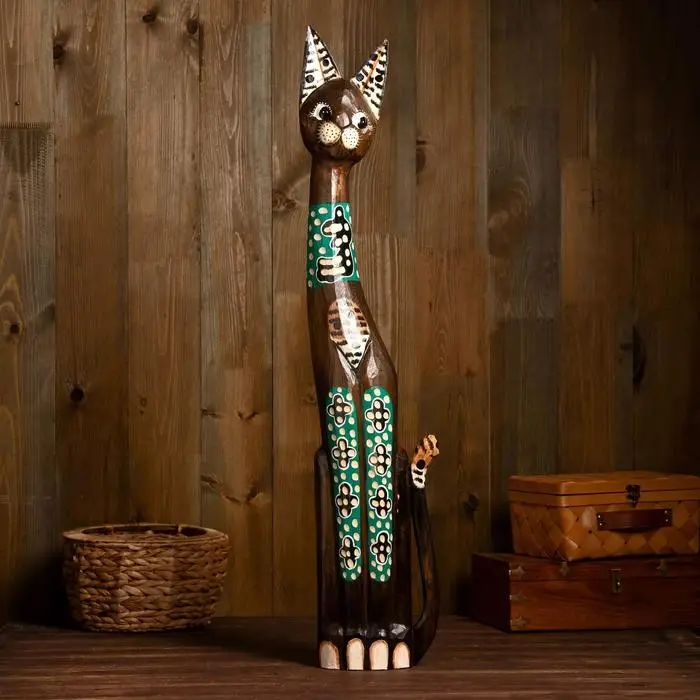 Сувенир дерево "Кошка с пятнистыми ушками" 8х23х100 см