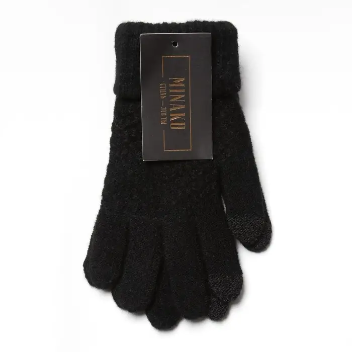 Перчатки женские MINAKU однослойные, цв.чёрный