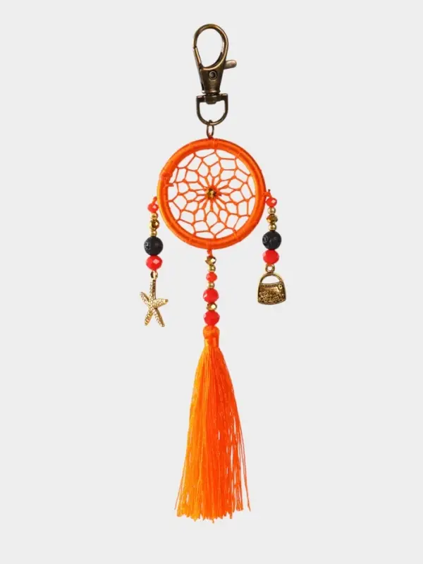 Брелок ловец снов, 17 см, оранжевый Брелок ловец снов, 17 см, оранжевый