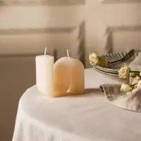 Свеча декоративная, 9.3&times;8&times;2 см, воск, бежевая