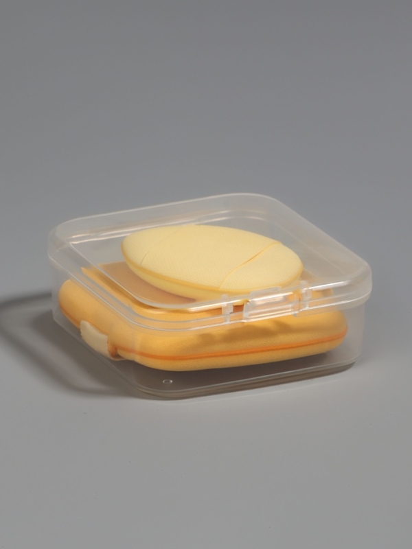 Набор спонжей д/макияжа 2 шт: капля, пуховка в пласт футляр латекс желтый пакет QF Набор спонжей д/макияжа 2 шт: капля, пуховка в пласт футляр латекс желтый пакет QF