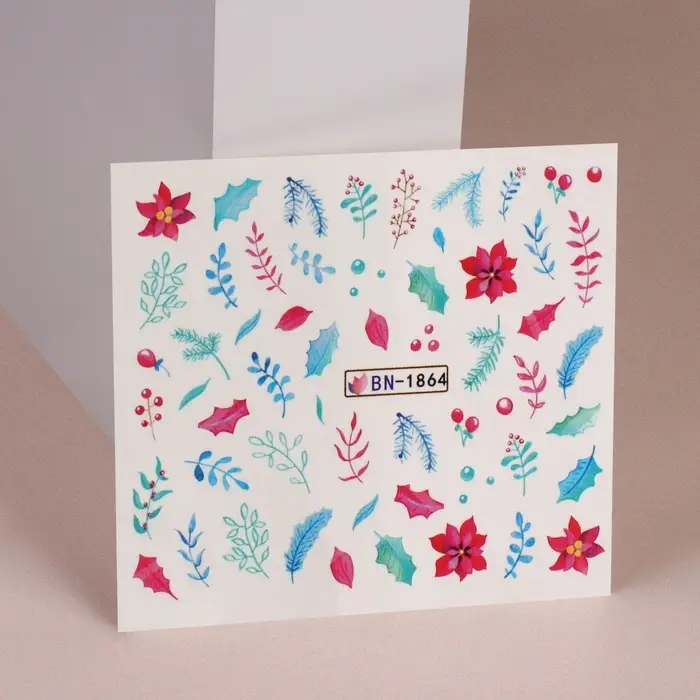 Слайдеры для ногтей «Веточки», разноцветные Слайдеры для ногтей «Веточки», разноцветные