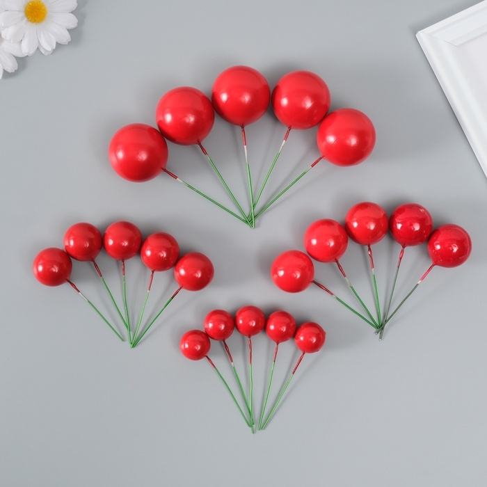 Декор для творчества Декор для творчества "Шарики красные" d=2; 3; 3,5 и 4 см набор 20 шт