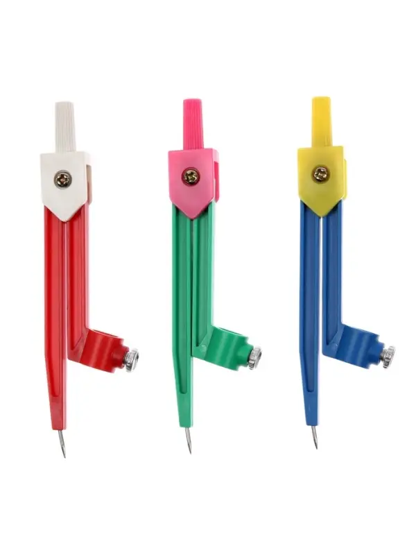 Циркуль пластиковый Calligrata, 110 мм, с карандашом, универсальный держатель &laquo;козья ножка&raquo;, в ПВХ, МИКС