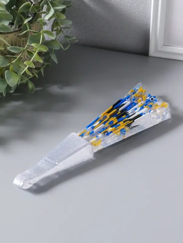 Веер складной пластик &laquo;Узор от сглаза&raquo;, блеск, 23 см