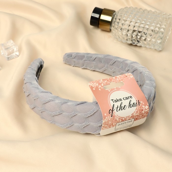 Ободок для волос Ободок для волос "Рельеф" 3 см, серый