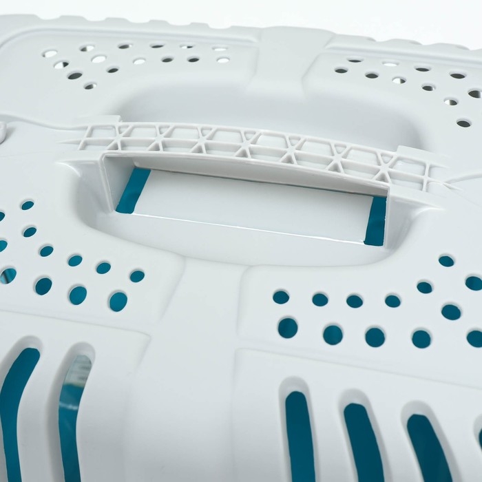 Переноска для животных пластиковая 47 х 30 х 35 см, вес до 9 кг, синяя Переноска для животных пластиковая 47 х 30 х 35 см, вес до 9 кг, синяя