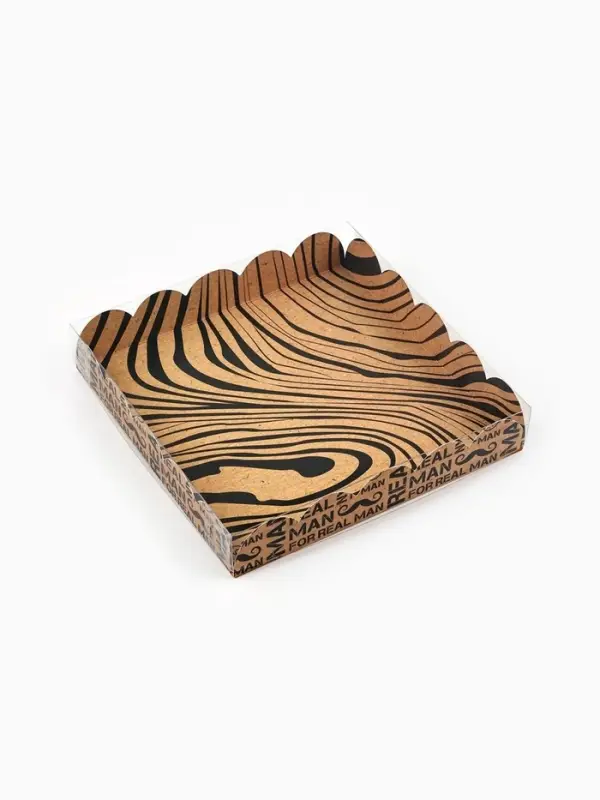 Коробка для печенья, кондитерская упаковка с пластиковой крышкой, &laquo;Для настоящего мужчины&raquo;, 18&times;18&times;3 см