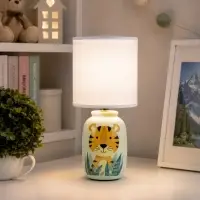Лампа настольная RISALUX &laquo;Тигрик&raquo;, Е14, 40 Вт, зелёная, 13&times;13&times;27 см