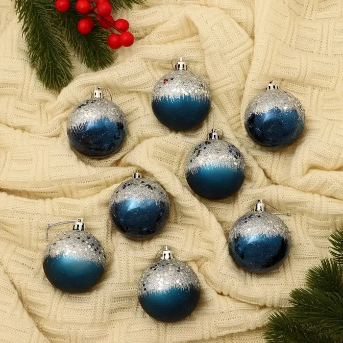 Ёлочные игрушки &laquo;Волшебство&raquo;, шары новогодние, d=5.5 см, 8 шт., синий