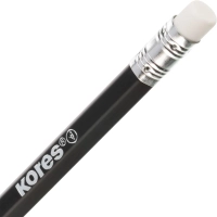 Карандаш чернографитный Kores шестигранный HB с ластиком
