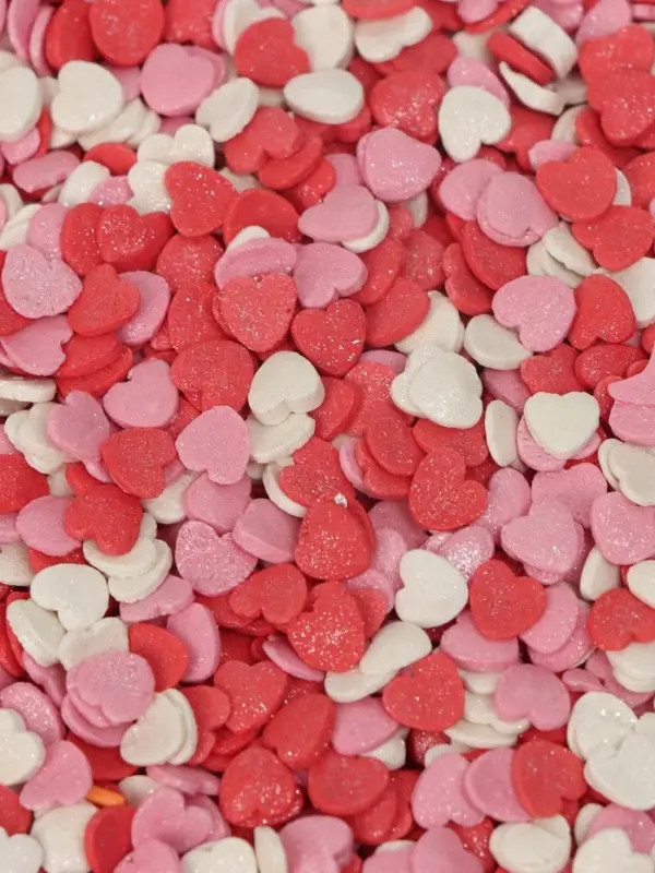Кондитерская посыпка сахарная декоративная &laquo;Сердечки&raquo;розовые, красные, белые, 50 г