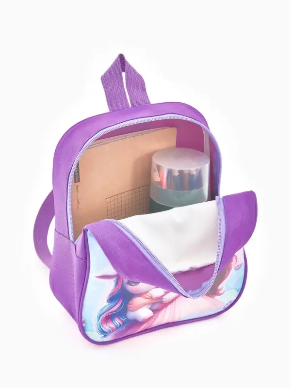 Рюкзак детский 20,5*9*24, отд на молнии, девочка сиреневый Рюкзак детский 20,5*9*24, отд на молнии, девочка сиреневый