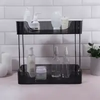 Органайзер для хранения, с ручками, 2 секции, 31&times;20&times;29 см, цвет чёрный, серебристый