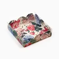 Коробка для печенья, кондитерская упаковка с пластиковой крышкой, &laquo;Для тебя&raquo;, 10.5&times;10.5&times;3 см