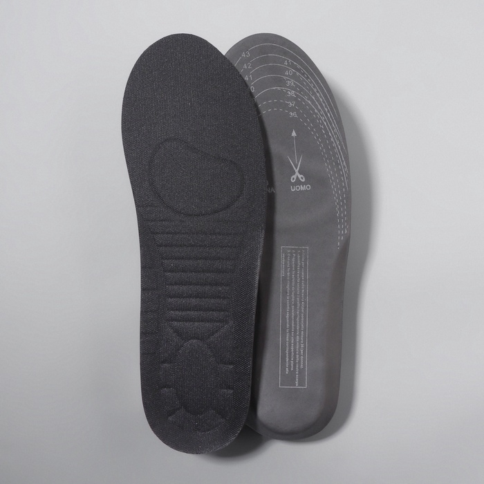 Стельки для обуви, универсальные, спортивные, двухслойные, р-р RU до 44 (р-р Пр-ля до 44), 28 см, пара, цвет чёрный Стельки для обуви, универсальные, спортивные, двухслойные, р-р RU до 44 (р-р Пр-ля до 44), 28 см, пара, цвет чёрный