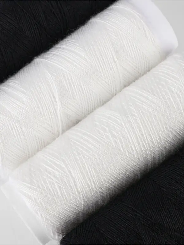 Набор ниток &laquo;Домино&raquo;, 40S/2, 46 м, 4 шт., белый, чёрный