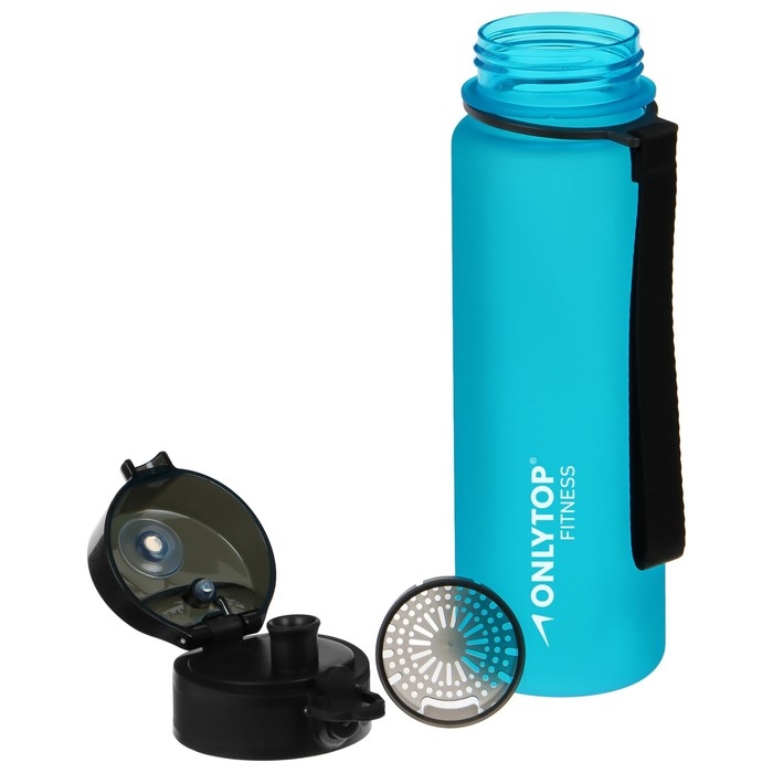 Бутылка спортивная для воды ONLYTOP Fitness, 500 мл, цвет голубой Бутылка спортивная для воды ONLYTOP Fitness, 500 мл, цвет голубой