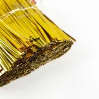 Клип лента, набор 800 шт., длина 1 шт. 6 см, цвет золотой