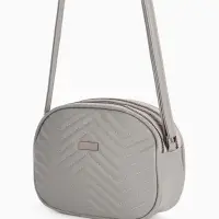 Сумка женская кросс-боди на молнии, 19&times;7&times;15 см, серая