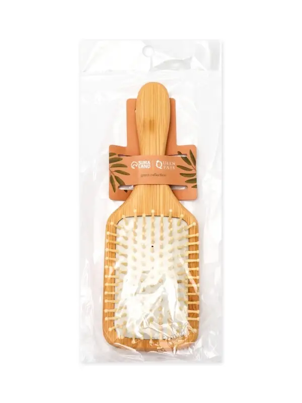 Расчёска массажная BAMBOO, широкая, бамбуковая, 8&times;25(&plusmn;1) см